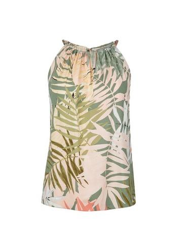 Dorothy Perkins Petite Palm Print Halter Neck Top