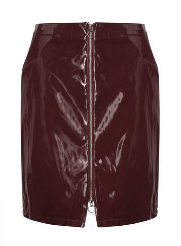 Dorothy Perkins Berry Patent Zip A-line Skirt