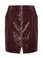 Dorothy Perkins Berry Patent Zip A-line Skirt