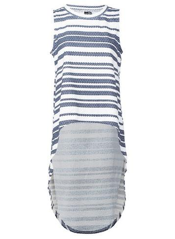 *izabel London Navy Striped Drop Hem Top