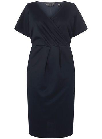 Dorothy Perkins *dp Curve Navy Scuba Wrap Dress