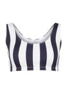 *pieces Navy Stripe Print Crop Bikini Top