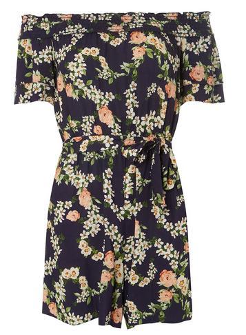 Dorothy Perkins Petite Navy Floral Playsuit