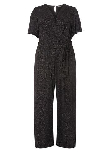 Dorothy Perkins *billie & Blossom Curve Black Glitter Jumpsuit