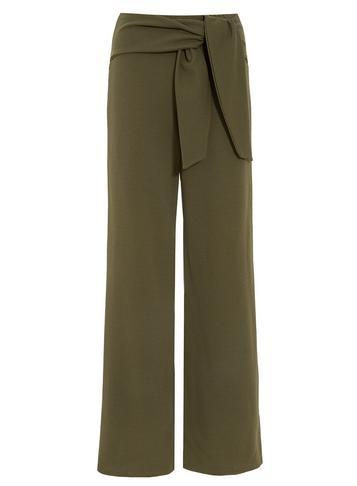 Dorothy Perkins *quiz Khaki Crepe Wide Leg Trousers