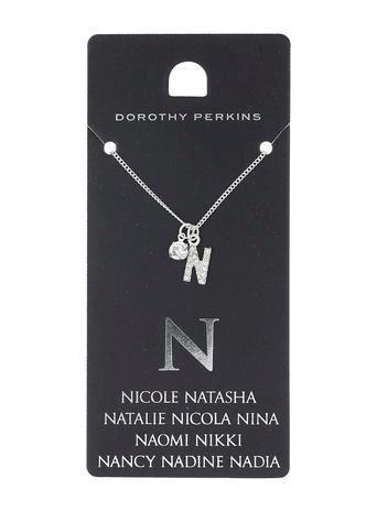Dorothy Perkins N Initial Necklace