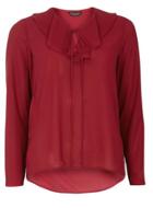 Dorothy Perkins Red Ruffle Front Blouse