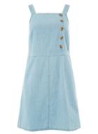 Dorothy Perkins Light Blue Horn Button Pinafore Dress