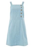 Dorothy Perkins Light Blue Horn Button Pinafore Dress