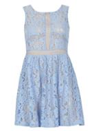 Dorothy Perkins *voulez Vous Pale Blue Lace Ladder Dress