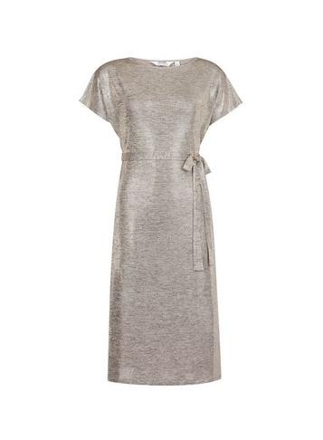Dorothy Perkins Petite Gold Shimmer Midi Dress