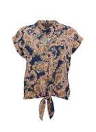 Dorothy Perkins Blue Paisley Print Tie Hem Shirt