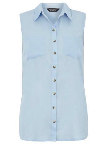 Dorothy Perkins Sleeveless Twill Casual Shirt