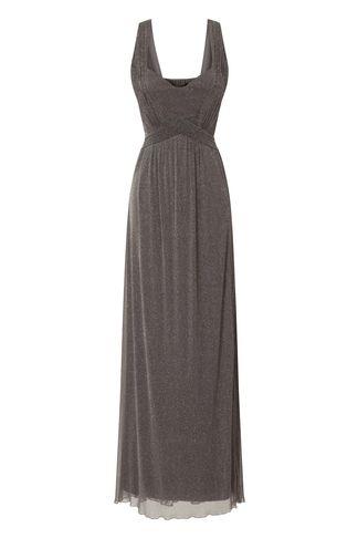 Dorothy Perkins *little Mistress Grey Mesh Maxi Dress