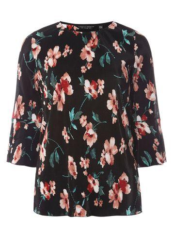 Dorothy Perkins *tall Multi Coloured Floral Print Plisse Top