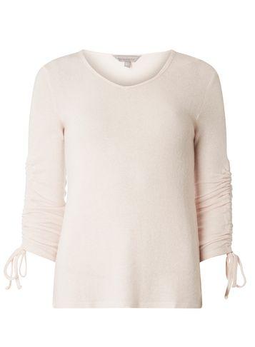 Dorothy Perkins Petite Pink Ruched Sleeve Top