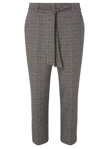 Dorothy Perkins Grey Checked Tie Ankle Grazer