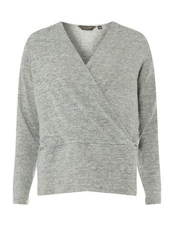 Dorothy Perkins Grey Wrap Front Top