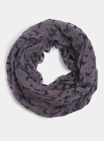 Dorothy Perkins Blue Flock Butterfly Print Snood