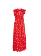 *billie & Blossom Red Feather Print Maxi Dress