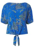 Dorothy Perkins Cobalt Paisley Tie T-shirt