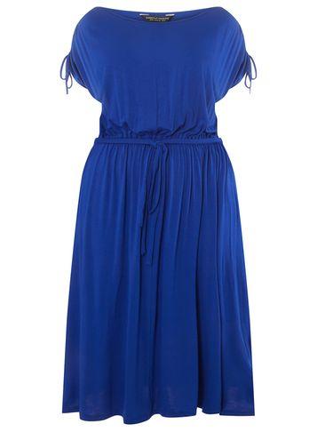 Dorothy Perkins Dp Curve Cobalt Jersey Midi Skater Dress