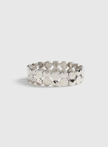 Dorothy Perkins Silver Hammered Circle Bracelet