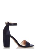 *quiz Navy Satin Block Heel Sandals