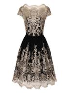 Dorothy Perkins *chi Chi London Black Embroidered Midi Dress