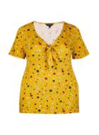 Dorothy Perkins *dp Curve Yellow Ditsy Print Tie Front Top
