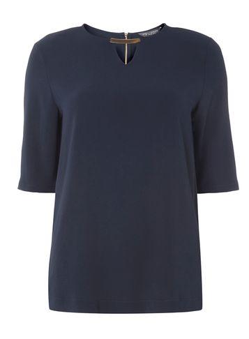 Dorothy Perkins *tall Navy Metal Bar Detailed T-shirt