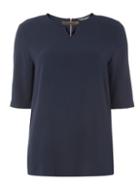 Dorothy Perkins *tall Navy Metal Bar Detailed T-shirt