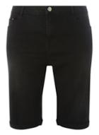 Dorothy Perkins Dp Curve Black Washed Black Knee Shorts