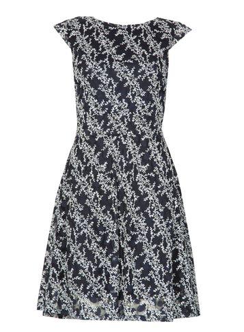 Dorothy Perkins *izabel London Navy Fern Print Tea Dress