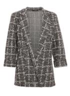 *quiz Black Check Print 3/4 Sleeve Blazer Jacket