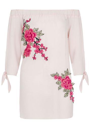 Dorothy Perkins *quiz Pink Bardot Tie Sleeve Top