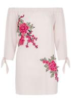 Dorothy Perkins *quiz Pink Bardot Tie Sleeve Top
