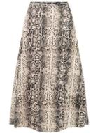 Dorothy Perkins Brown Snake Print Midi Skirt