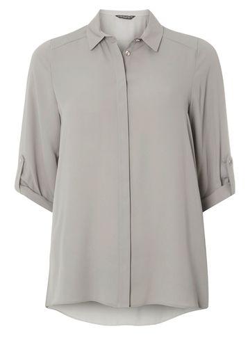 Dorothy Perkins Grey Button Side Shirt