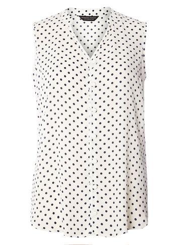 Dorothy Perkins Monochrome Spot Print Sleeveless Shirt