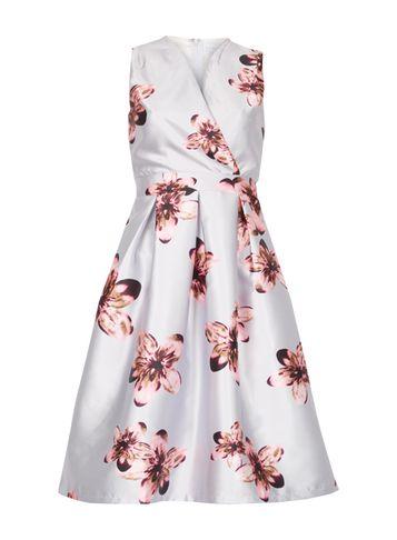 Dorothy Perkins *voulez Vous Grey Floral Wrap Dress