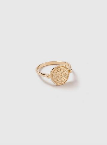Dorothy Perkins Gold Textured Coin Ring