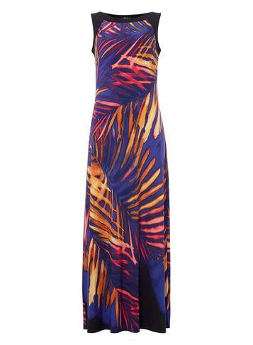 Dorothy Perkins *roman Originals Purple Tropical Print Maxi Dress
