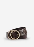 Dorothy Perkins Chocolate Hammered Double Circle Belt
