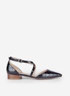 Dorothy Perkins Black Crocodile Design Pyhton Pointed Pumps