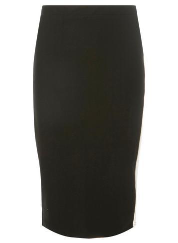 Dorothy Perkins Black And White Side Striped Pencil Skirt