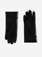 Dorothy Perkins Black And White Dogtooth Jersey Bow Gloves