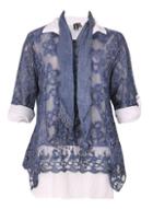 Dorothy Perkins *izabel London Blue Long Sleeve Top With Scarf