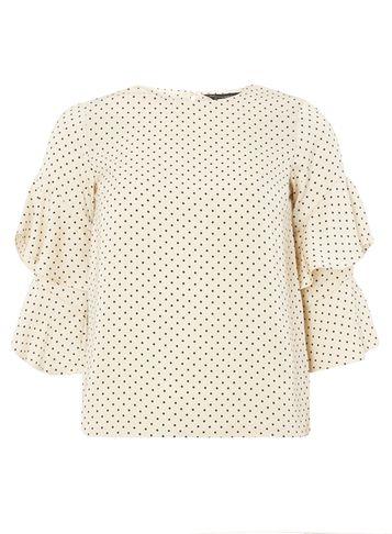 Dorothy Perkins Cream Spot Double Tiered Top