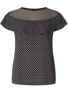 Dorothy Perkins Black And White Mesh Top
